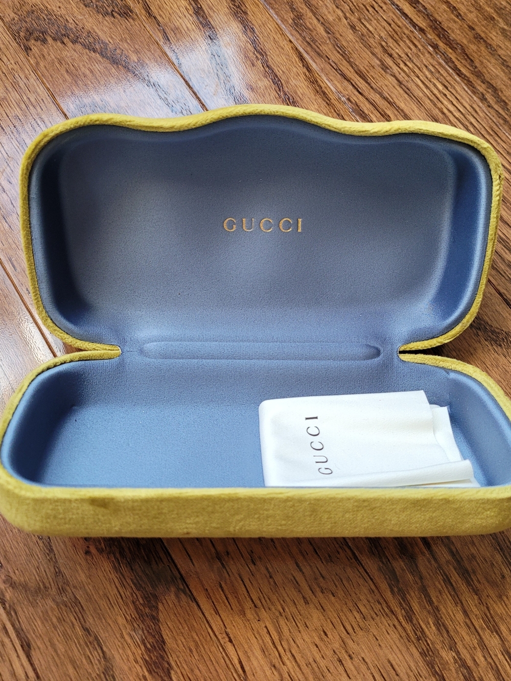 Gucci Yellow Velvet Eyewear Case with Soft Interior